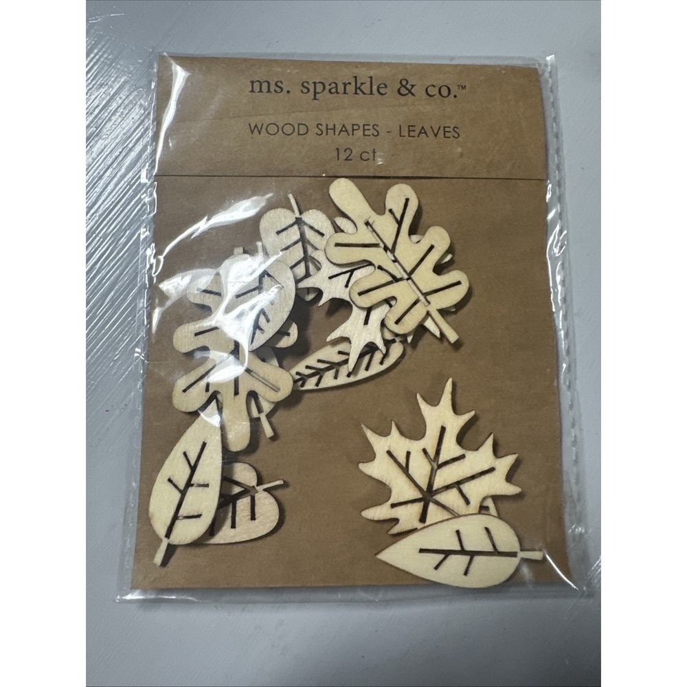 12 Wooden Leaves Unfinished Laser Cut Wood Craft Shapes DIY Fall Decor  NEW